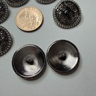 7 Chanel Cc Logo Large Buttons   27mm Silver Tone Faux Pearl Round Metal Set