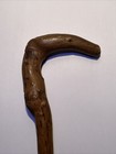 Vintage  Antique Carved Wooden Walking Stick  Cane Knob Wood  Curved 35   