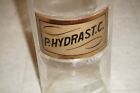 P hydrast c  Reverse Glass Label Apothecary Drug Store Medicine Jar Bottle 12 5 