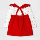 3 6 M Baby Girls  Corduroy Skirtall Dress Set - Cat   Jack    Red Holly Christmas 