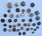 Antiques vintage Lot Of 38 Silvertone Metal Buttons  Textured  Picture  jl-2 