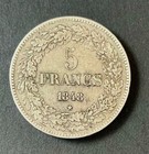 Belgium - Leopold I - Very Nice 5 Francs 1848 Silver Coin  4 