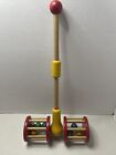 Very Rare Vintage Kouvalias Double Wheel Wooden Greek Pull Toy Greece