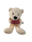 Russ Berrie Home Buddies Plush Teddy Bear Heart Beige Red Stuffed Terry Cloth 8 