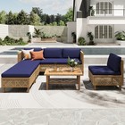 Outdoor Conversation Set Patio Furniture Set Wicker Rattan Sectional Sofa Table