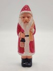 Vintage Celluloid Plastic Santa Figurine With Lantern   Toy Sack Made In Japan
