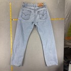 Vintage Levis 501 Jeans Mens Blue Light Wash Made In Usa Button Fly Fits 28x28