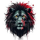 Lion Head Digital Art Bundle  10 Designs    Fierce Cyberpunk Lion Clip Art