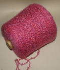 1lb  Cone  Opal  Pink  Boucle slub  Acrylic Blend With Gold Eyelash Glimmer Yarn