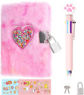 Cute Mini Heart Diary With Lock   Keys - Plush Secret Journal For Girls