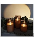 6pcs Flameless Candles Gray Acrylic With Remote Control And Timer  Battery Op   