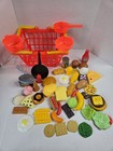 Vintage Play Flood Kitchen Lot Fake Plastic Food Pots Pans Shopping Basket