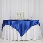 Royal Blue Satin 72x72  Square Table Overlay Wedding Party Decorations Sale