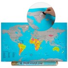 Extra Large Scratch Off World Map Poster - Vibrant Design Travel Scratch Map 