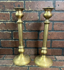 Vintage Pair Of Brass Candlesticks Candle Holders 13 5  Tall