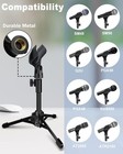 Desktop Mic Stand Portable Foldable Tripod With Mic Clip Holder And 5 8  Male   