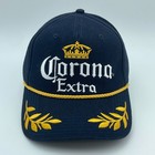 Corona Extra Snapback Hat Mens Navy Gold Crown Logo Beer Cap Mexico Beers New