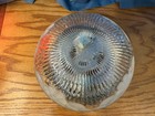 Vintage Round Glass Clear   Frosted Floral Ceiling Light Fixture - Tested works