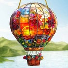 2d Hot Air Balloon Suncatcher Acrylic Window Hanging Rainbow Garden Decor - Usa