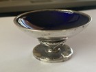 Georg Jensen Sterling Silver Blue Enamel Salt Cellar Cactus 629 Early Gj Mark