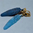 Coach Blue Feathers Key Chain Bag Charm