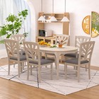Classic Solid Wooden Dining Table And 6 Chairs Set Kitchen Home For Dining Room