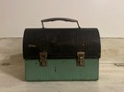 Two Toned Vintage Workman   s Domed Lunch Pail Blue Collar Decor Industrial 1960   s