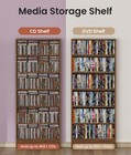 Dvd Rack Tower With Adjustable Shelves 6 Tier Cd Storage Shelf