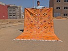 Yellow Kilim Moroccan Rug 5x8 5 Orange Tribal Wool Carpet  Vintage Abstract Rug