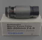 Vintage Camera Lens Manual Focus Zoom Macro Chinar 1 4 5 F 80-205 Mm Korea Black