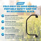 Camco Fold Away Rv Grab Handle  Portable Safety Grip For Rv Accessories  Black