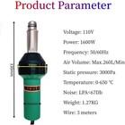 110v Hot Air Gun Welding Torch 1600w Heat Plastic Welder Roofing Welder    