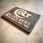 Colt Revolvers Cast Iron Plaque With Raised Lettering  6 25 X 4 25  