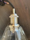 Vintage Industrial Glass Hanging Ceiling Lamp Pendant Light Fixture Working 