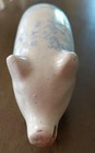 Rare Antique American 1800s Pig Flask Blue White Spatter Glaze 