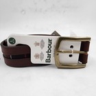 Barbour Leather Belt With Signature Tartan Piped Panel Men s L Brown