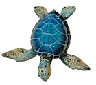 Baby Sea Turtle Figurine 4  Long Textured Polystone Blue Color Home Decor Gift