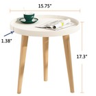Wooden Round Side Table Coffee End Table Nightstand For Living Room Bedroom 