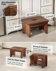 Acacia Wood 9  Step Stool     Heavy Duty 550lb Non   slip Design With Carry Handle
