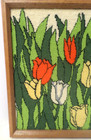 Needlepoint Tulips And Leaves Vtg