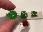 Vintage Bakelight Dice Apple Green Lot Of 3    1 Wood Red Dice