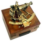 8  Marine Nautical Collectible W Wooden Box Vintage Heavy German Working Sextant