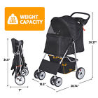 Dog Pet Stroller Sturdy Travel Folding Carrier S m Cat Pet With Safe Cup Holder 