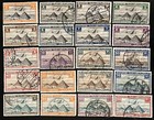 Egypt Stamps-1933-d-airmail Over Pyramids Giza Complete 20 Stamps-scott  173-192