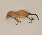 Vintage Heddon Meadow Mouse Fishing Lure Molded Body Leather Tail