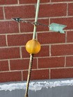 Antique 1890s Copper Lightning Rod W Twisted Weathervane Base Ball   Directional