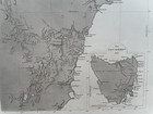 Australia Tasmania 1825 L   De Freycinet Antique Map 19th Century
