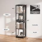 4-tier Display Cabinet With Pop-up Glass Door  Curio Cabinet With 3-color Lights