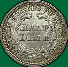 1848 Medium Date Seated Liberty Half Dime Uncirculated Unc Faint Hairlines 40866