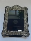 Vtg Sterling Silver Picture Frame Scrolled Flower Floral Designs 7 x 5  Photo
